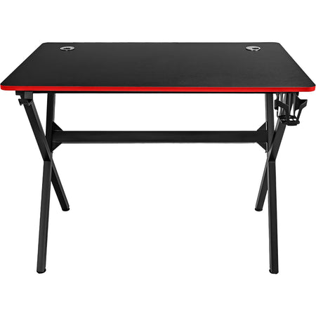 Escritorio Gamer Acero Mesa Mdf Portavasos Soporte Audifonos