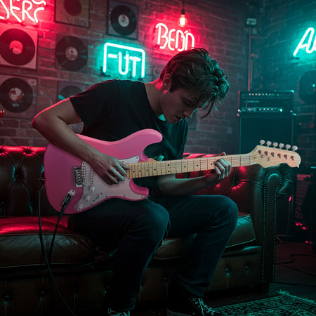 Guitarra Electrica Accesorios + Amplificador De Regalo 9v 5a