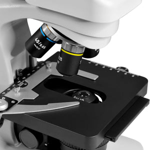 Microscopio Binocular Planacromatico 10x-1000x Profesional Color Blanco
