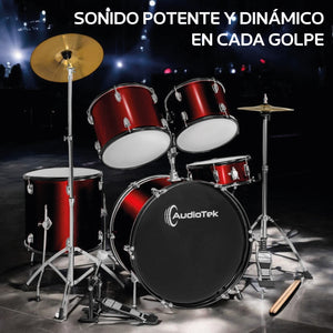 Bateria Musical Acustica 5 Piezas 22 Tambor Baquetas