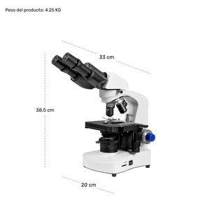 Microscopio Binocular Planacromatico 10x-1000x Profesional Color Blanco