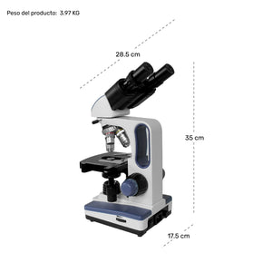 Microscopio Binocular Acromatico 10x-100x Profesional Color Blanco