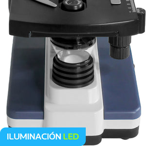 Microscopio Acromatico Binocular Camara 10x-100x Profesional Color Blanco