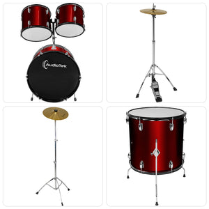 Bateria Musical Acustica 5 Piezas 22 Tambor Baquetas