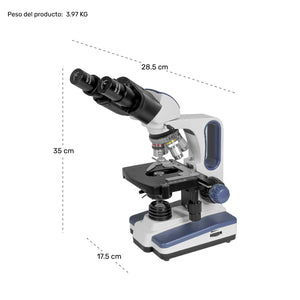 Microscopio Acromatico Binocular Camara 10x-100x Profesional Color Blanco