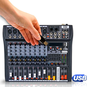 Consola Mezcladora 8 Canales Bluetooth Usb Estudio Sonido