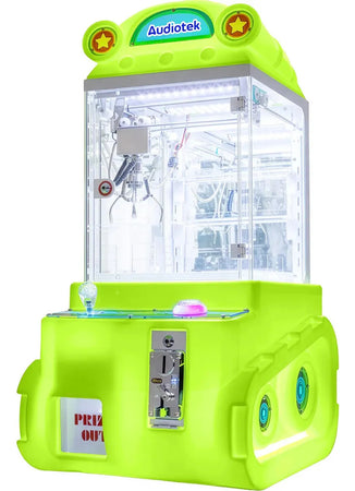 Maquina Garra Peluches Mini Doll Caza Luz Led Sonido Tankman Verde