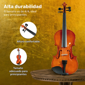 Violín Acústico 4/4 Incluye Arco, Brea y Estuche Color Madera