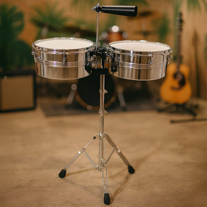 Timbales Vaso Largo 14 Y 15 Pulgadas Con Cencerro + Baquetas