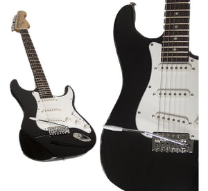 Guitarra Eléctrica Tipo Stratocaster con Amplificador Color Negro