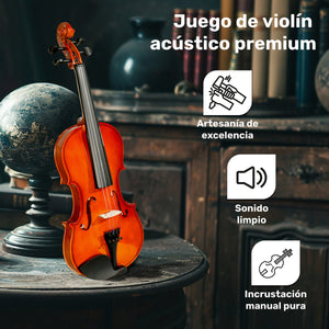 Violín Acústico 4/4 Incluye Arco, Brea y Estuche Color Madera