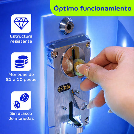 Maquina Garra Mini Doll Arcade Led Comercial Ajustable Azul