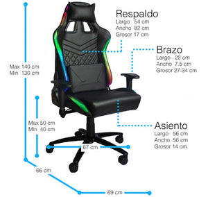 Silla Gamer RGB Ergonómica Reclinable Calidad Premium