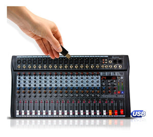 Mezcladora Mixer 16 Canales Bluetooth Usb Estudio Sonido