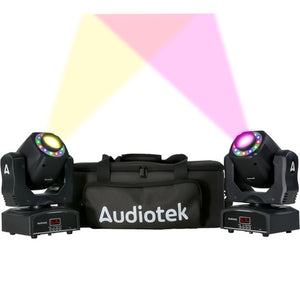 Set 2 Cabeza Movil Aro Rgb Robotica 90w Con Mochila