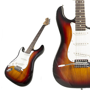 Guitarra Eléctrica Tipo Stratocaster con Amplificador Color Café