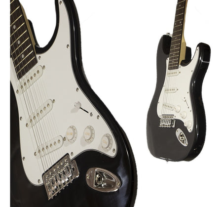 Guitarra Eléctrica Tipo Stratocaster con Amplificador Color Negro